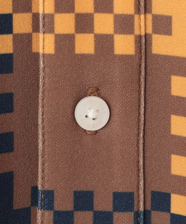 23区GOLF 【MEN】【吸水速乾・UVケア】 チェック柄プリント 長袖シャツ イエロー系3