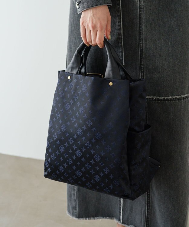 russet ナイロンジャガード2ハンドルリュックサック(SF-220) Black/Navy