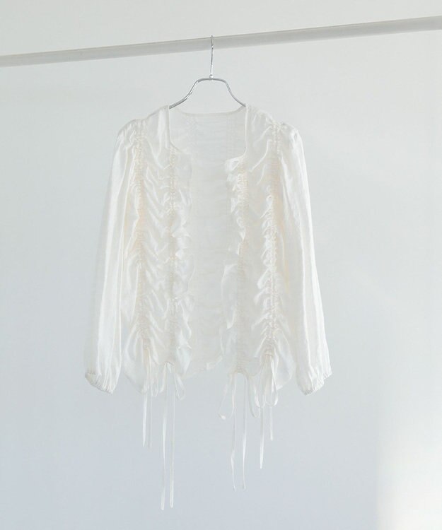 Green Parks ■ＥＳＣＡＲシアーギンガムシャーリングカーディガ Off White