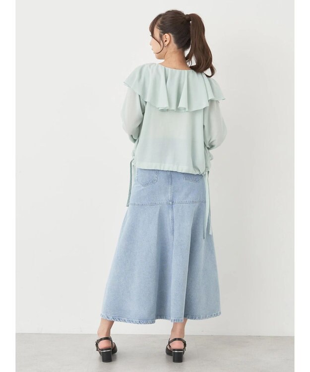 earth music&ecology ラッフルシアードロストブラウス Mint