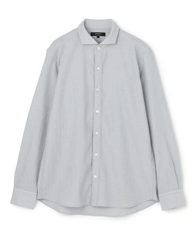 JOSEPH HOMME 【新モデル】トリコサッカーストレッチ 　ホリゾンタルカラーシャツ ライトグレー系