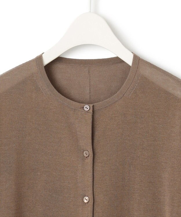 ICB 【洗える】 ウールアセテートハイゲージ カーディガン モカ系