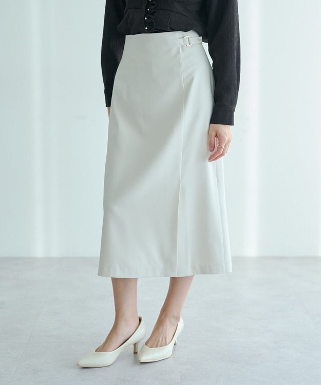 YECCA VECCA サイドベルトナロースカート Ivory
