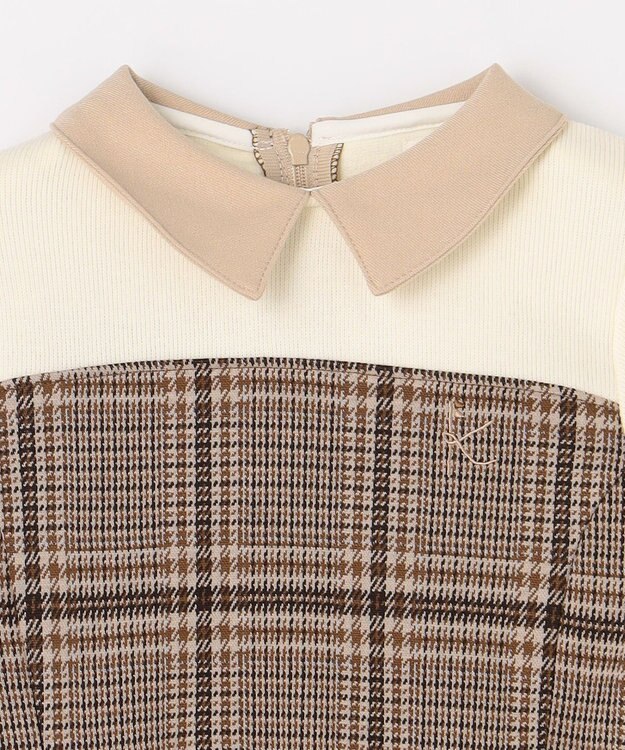 組曲 KIDS 【110-140㎝】レディチェック ワンピース ブラウン