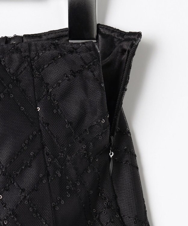 Feroux きらめきチェックフレア スカート ブラック系