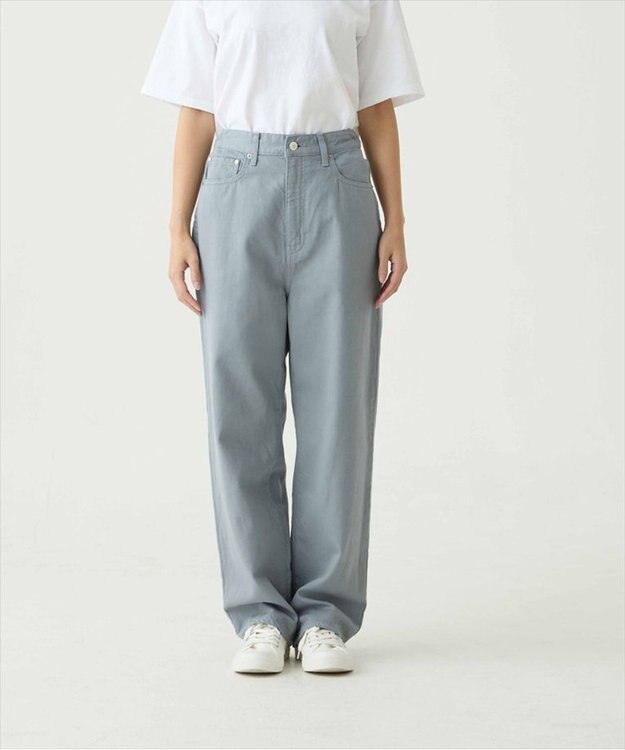 caqu color linen ankle boys アンクル丈ボーイフィットリネンデニム saxe