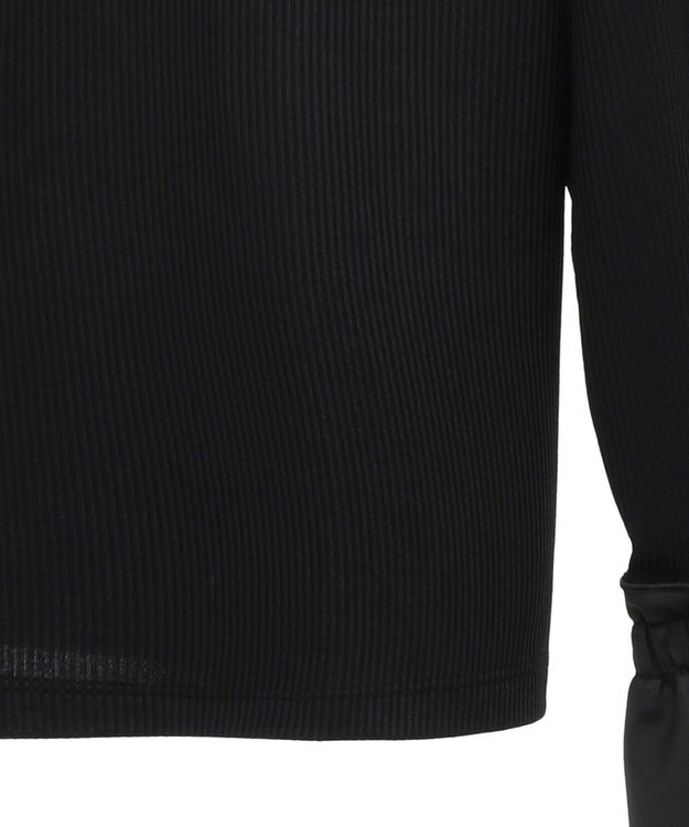 earth music&ecology フリルスリーブリブプルオーバー Black