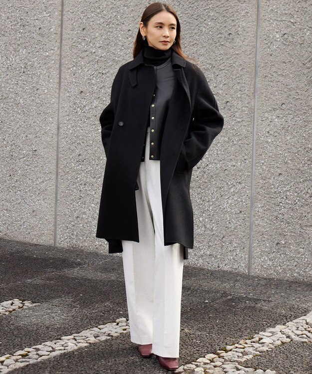 23区 【Oggi1月号/CLASSY.11月号掲載】ウーステッドウール リブタートルネック ニット ブラック系