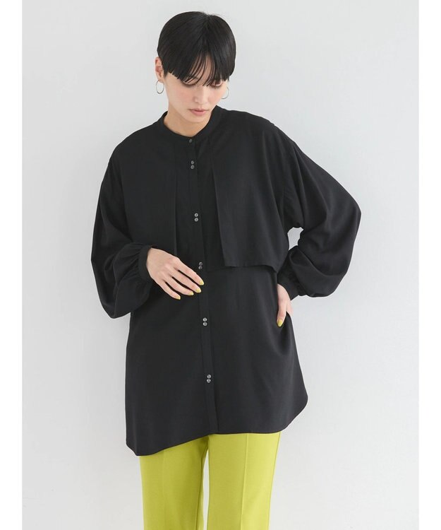 AMERICAN HOLIC サラックールレイヤードシャツチュニック Black
