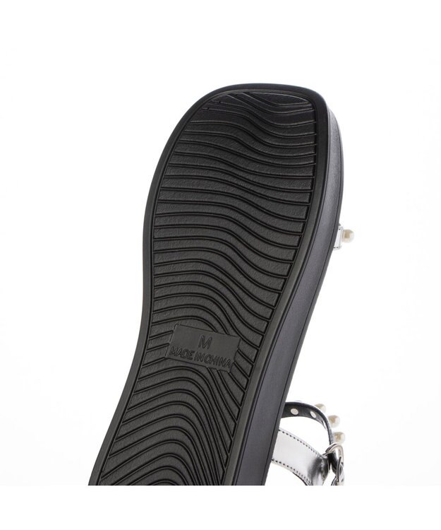 MODE ET JACOMO <noyau>パールデザイン厚底スポーツサンダル シルバー