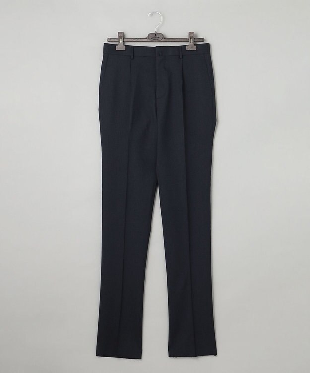 GOTAIRIKU ロングセラー【洗える/折り目加工/シワになりにくい/ウエストアジャスター】ウォッシャブル サマーウール100％パンツ_定番色(1タック)23年モデル ネイビー系