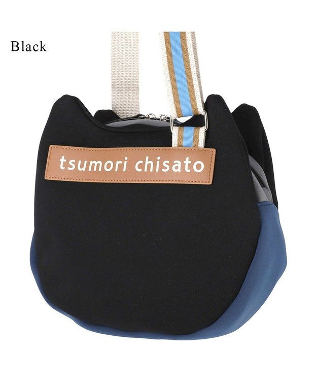 tsumori chisato CARRY ネコかおウレタン ショルダーバッグ 小サイズ 猫モチーフ ブラック