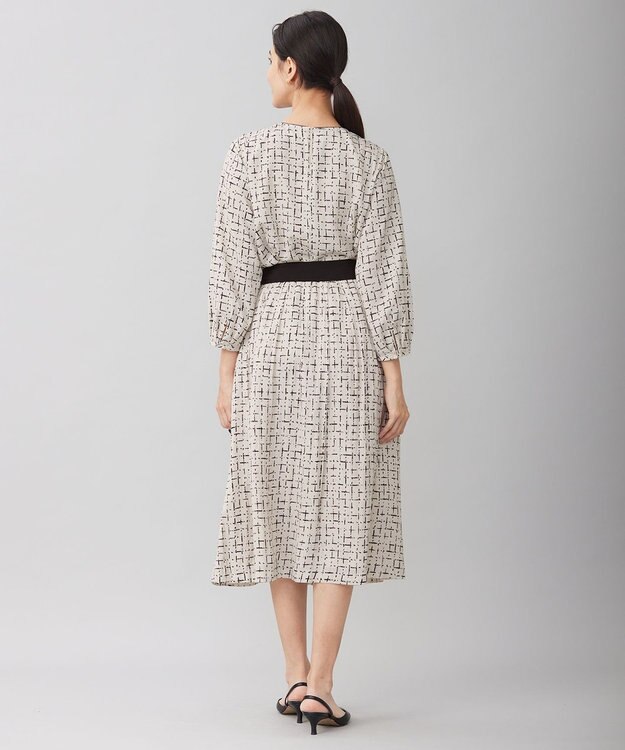 自由区 L 【セットアップ対応・洗える】スクラッチチェックプリント ブラウス ベージュ系5