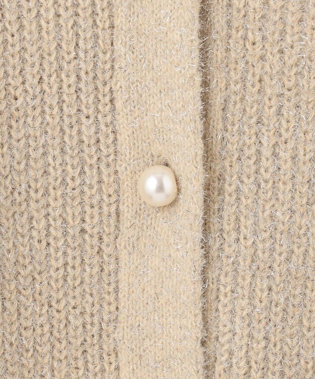 Feroux 【洗える】ラメシャギー カーディガン ベージュ系