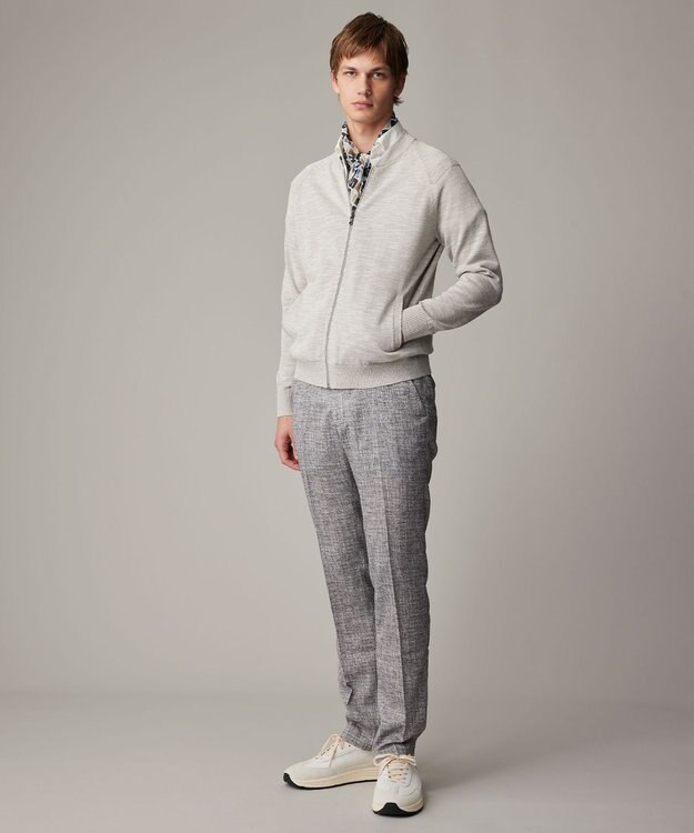 JOSEPH ABBOUD 清涼感【ウエストも伸びる!/弱撥水/イージーケア/軽量/ストレッチ】クールピケ パンツ ライトグレー系