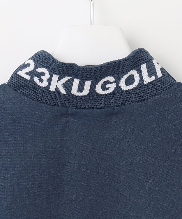 23区GOLF 【MEN】【吸水速乾/UVケア】ＹＥＬＬ柄ジャガード モックネック ネイビー系