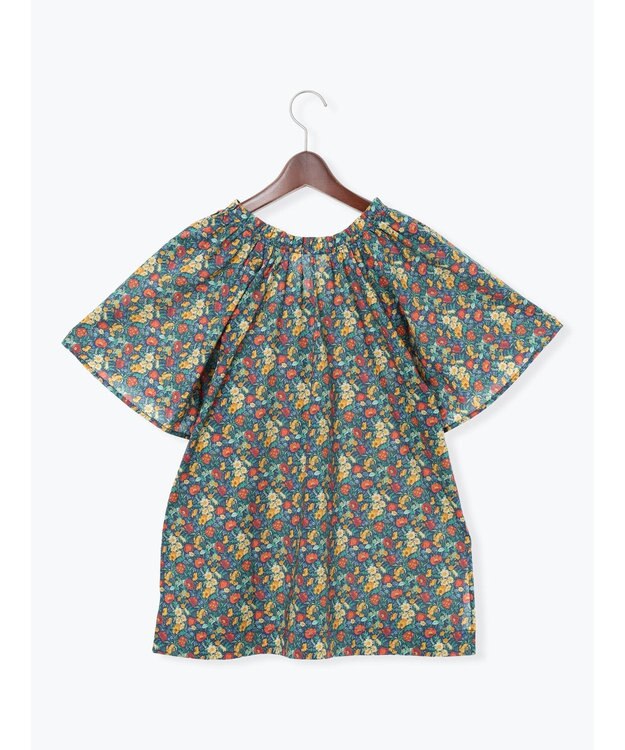Te chichi 【LIBERTY FABRICS】フリルネックブラウス ネイビー