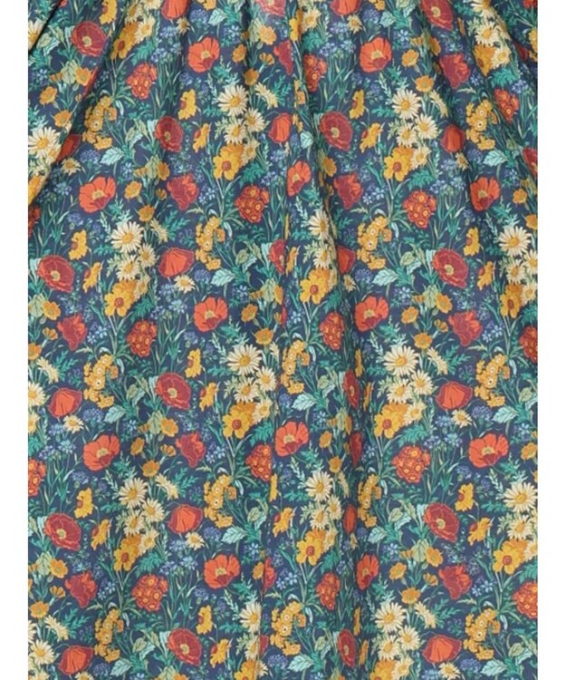 Te chichi 【LIBERTY FABRICS】フリルネックブラウス ネイビー