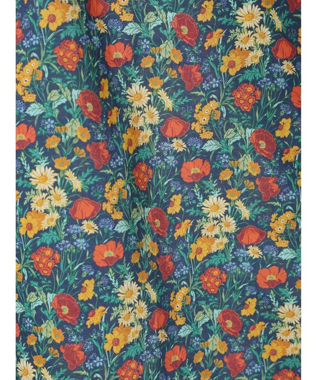 Te chichi 【LIBERTY FABRICS】フリルネックブラウス ネイビー