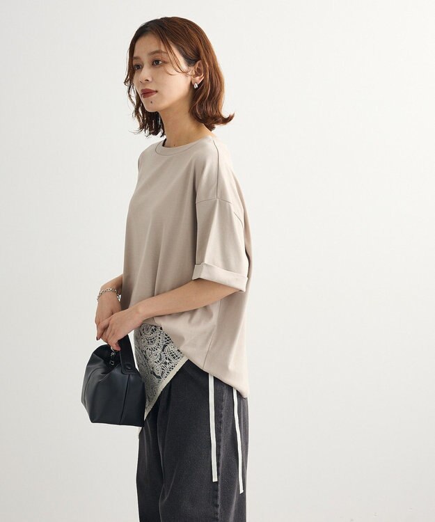 Green Parks ・ｓｗｉｎｇ　ｂｙ　シルケットオーバーサイズＴＥＥ Gray Beige