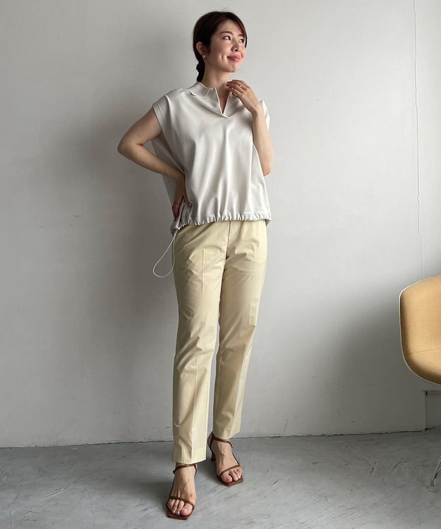 UNFILO スゴ機能 ドロストスキッパーニット グレージュ