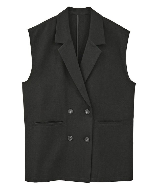 AMERICAN HOLIC テーラードミドル丈ジレ Black