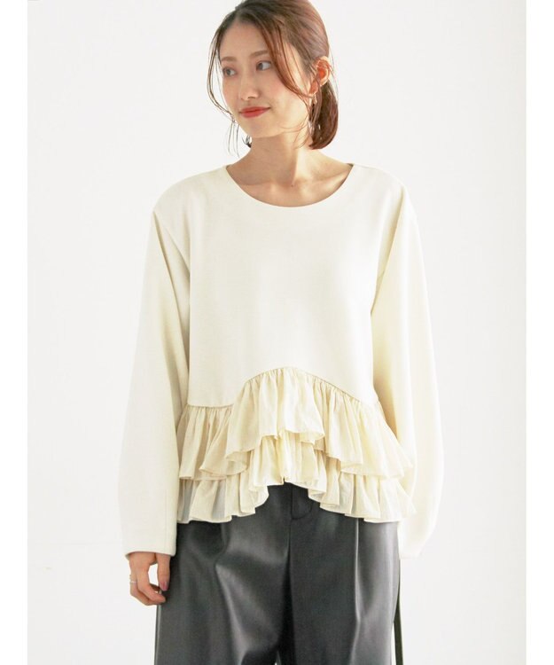 Te chichi ティアードフリルヘムプルオーバー オフホワイト