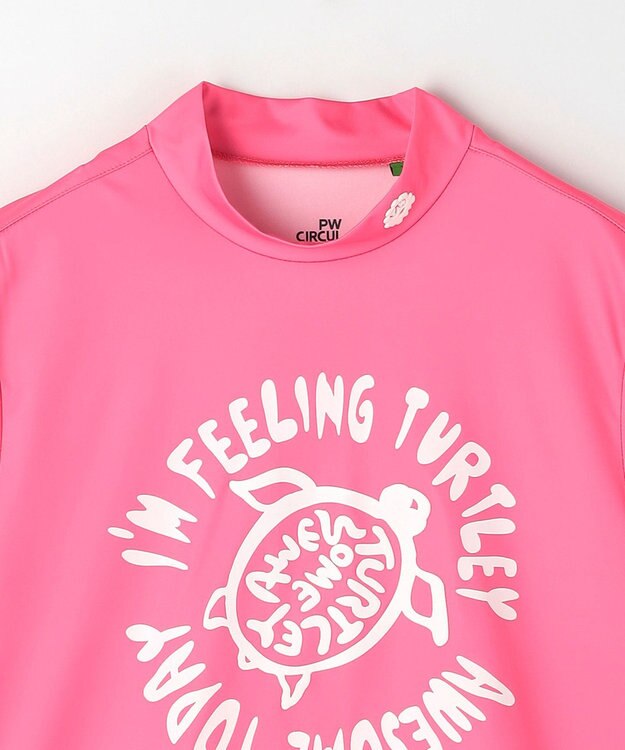 PW CIRCULUS 【WOMEN】SEA TURTLE メッシュコンビモックネックT ゴルフウェア レディース ピンク系