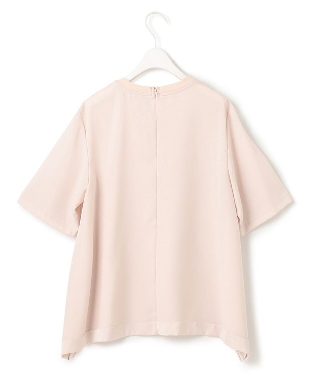 ICB 【接触冷感・UVケア・速乾・洗える】FluidBackSatin Tブラウス ピンクベージュ系［WEB限定］