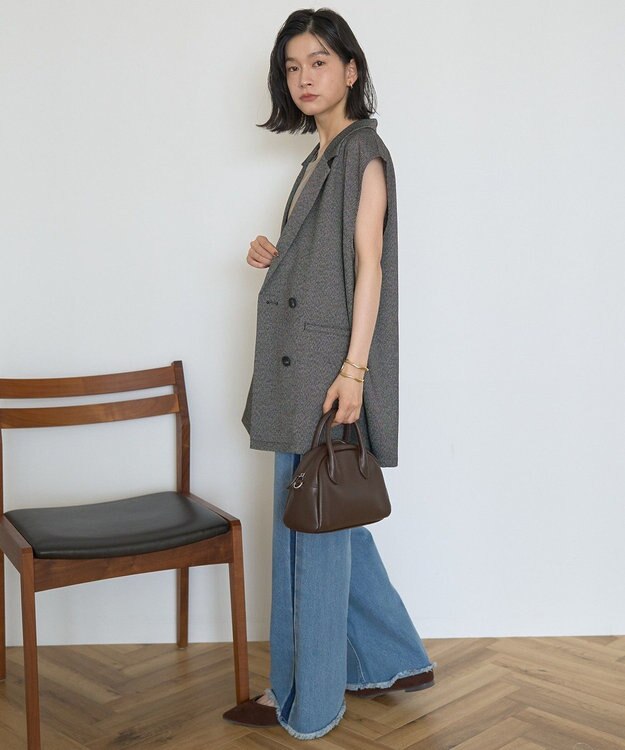 AMERICAN HOLIC テーラードミドル丈ジレ Mix