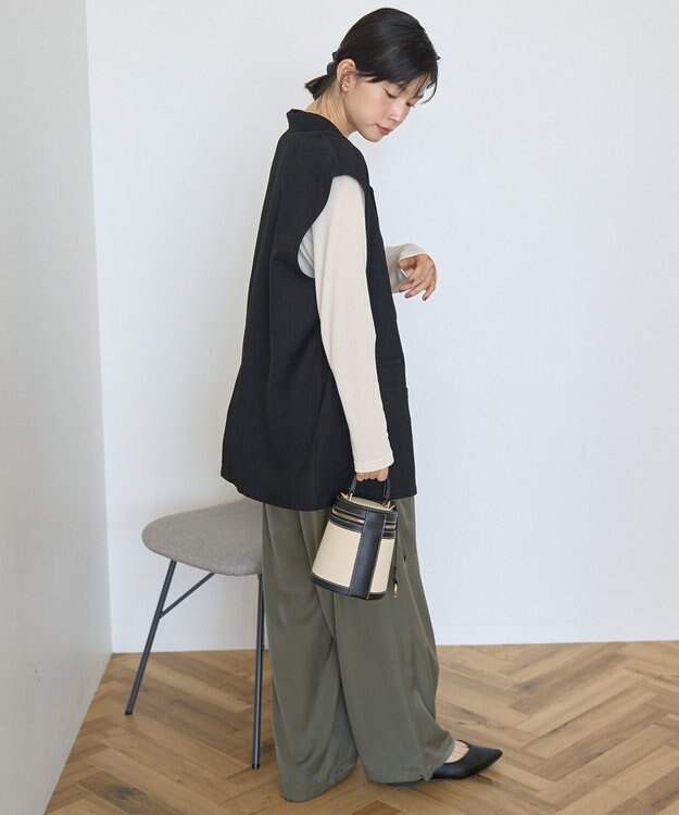 AMERICAN HOLIC テーラードミドル丈ジレ Black