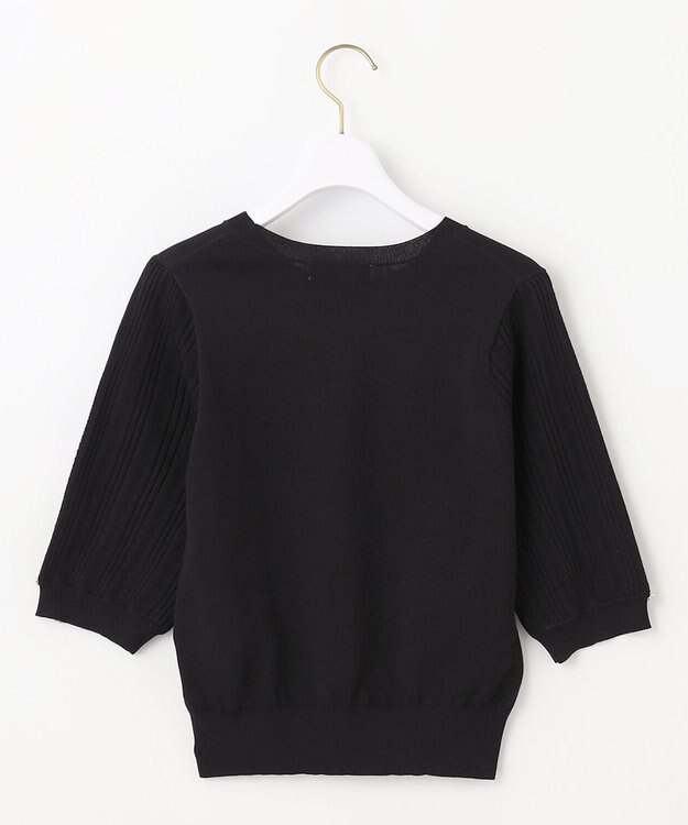 ANY SIS S 【接触冷感 ・UVケア】シアースリーブ ニット ブラック