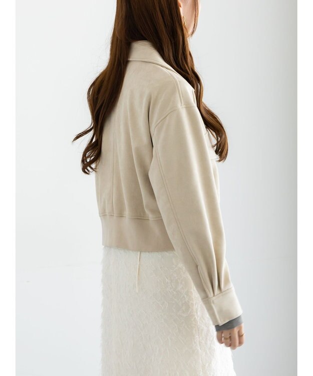 Te chichi スウェードジップブルゾン ライトベージュ