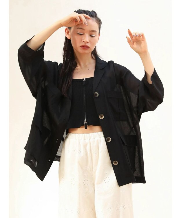 Green Parks ■ＥＳＣＡＲ　２ｗａｙ　ｗーｚｉｐ　ニットキャミ Black