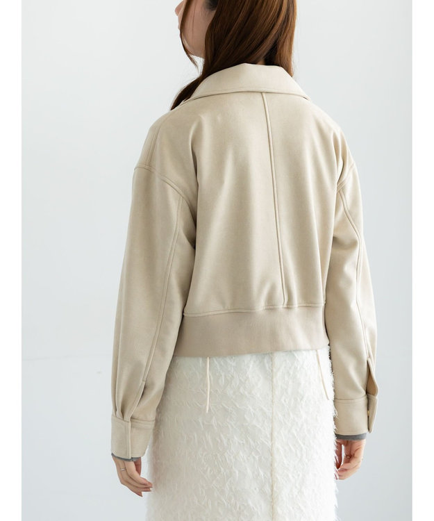 Te chichi スウェードジップブルゾン ライトベージュ