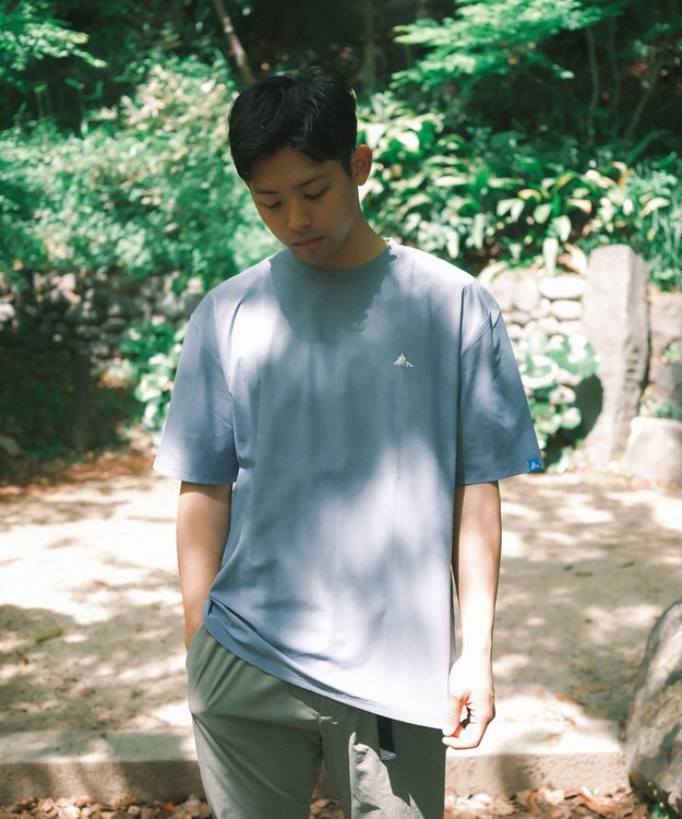 SHARE PARK MENS 【UVカット・吸水速乾・ストレッチ・軽量 】バンダナバックプリントＴシャツ ブルー系