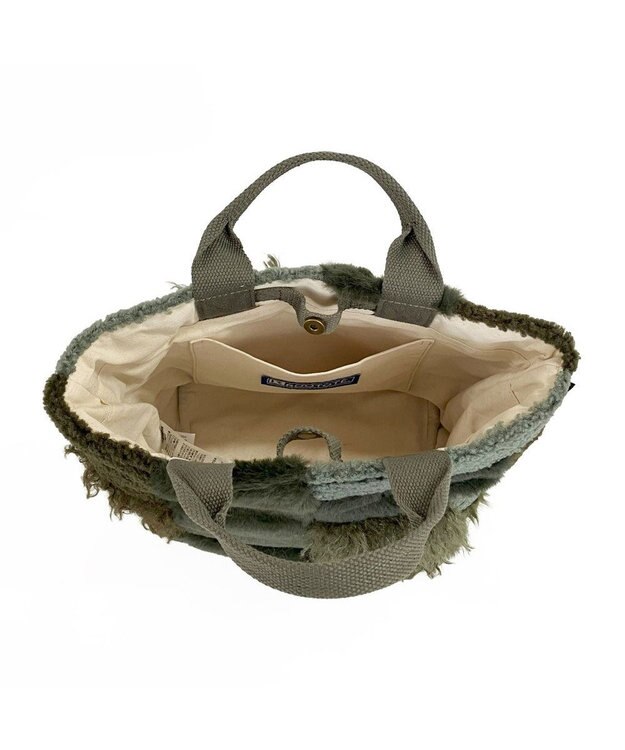 ROOTOTE 3652【フェイクファーのパッチワーク】SC.デリ.ツグツグ-A 02：カーキ