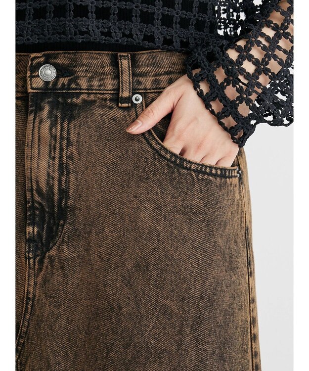 Green Parks ・ＳＵＧＡＲ　ＳＰＯＯＮ　カラーデニムスカート Brown