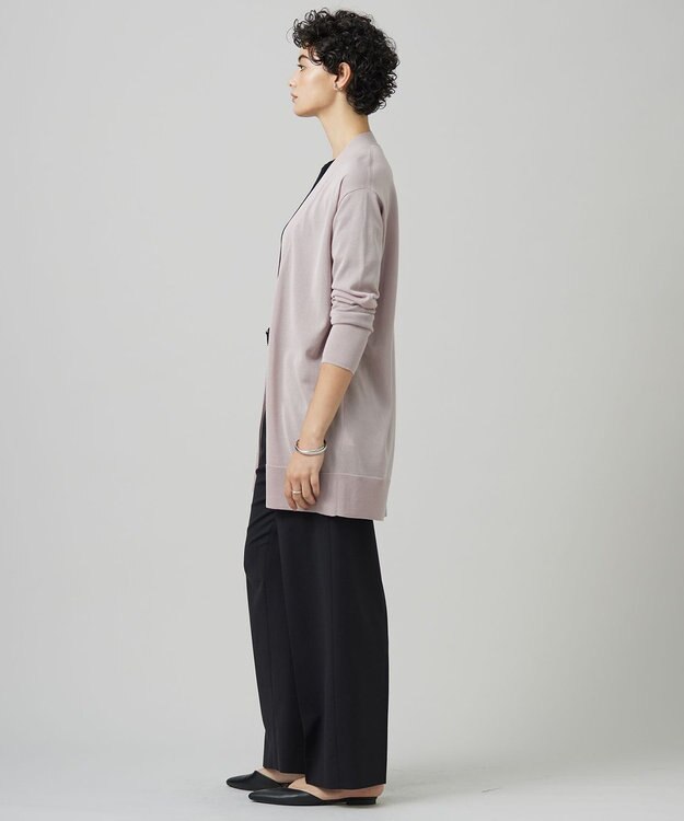 ICB 【洗える】 ウールアセテートハイゲージ カーディガン ヘイズピンク系