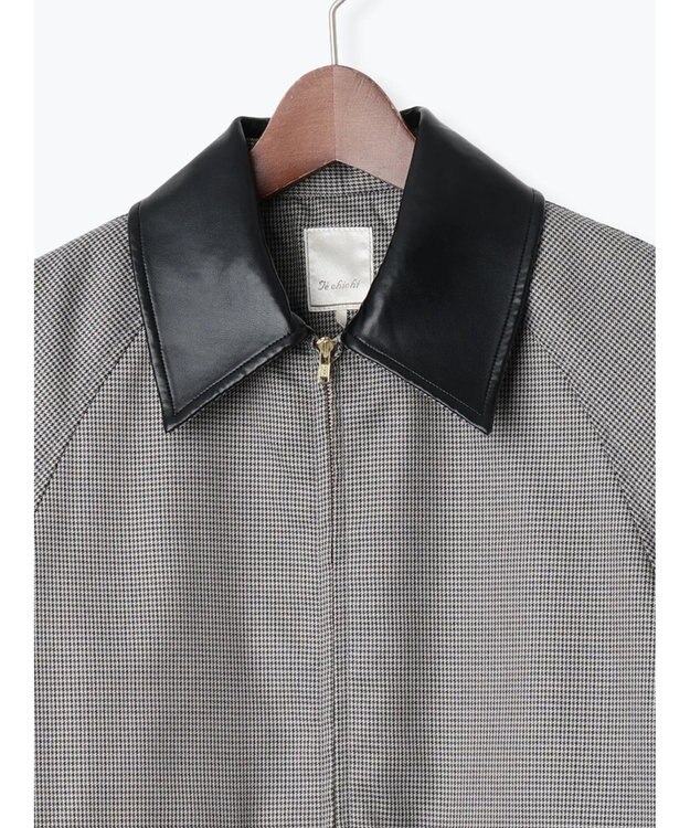 Te chichi ファブリックアソート衿付きブルゾン グレー