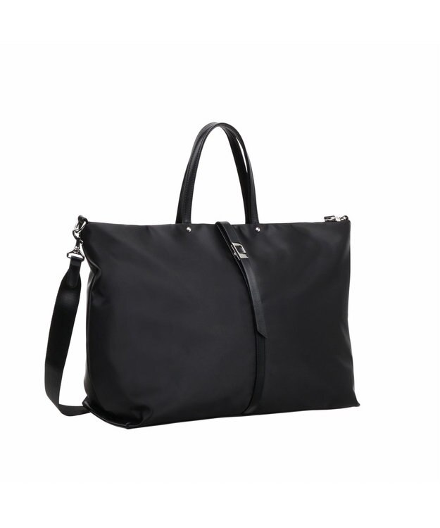 ACE BAGS & LUGGAGE PROGRES プログレ ミュー トートバッグ 2WAY セットアップ機能 ショルダーベルト付き 17396  トートバッグ レディース ユーティリティポケット ボストンバッグ ブラック