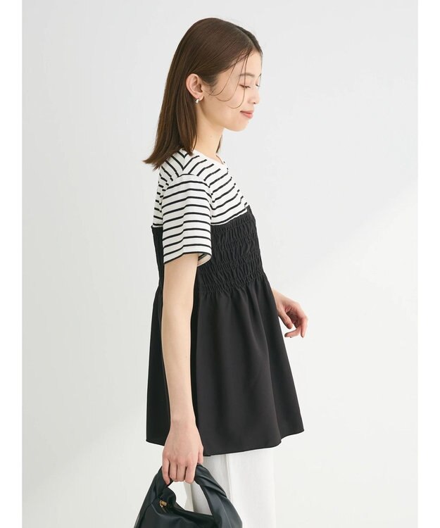 Green Parks シャーリングサテンドッキングプルオーバー Border