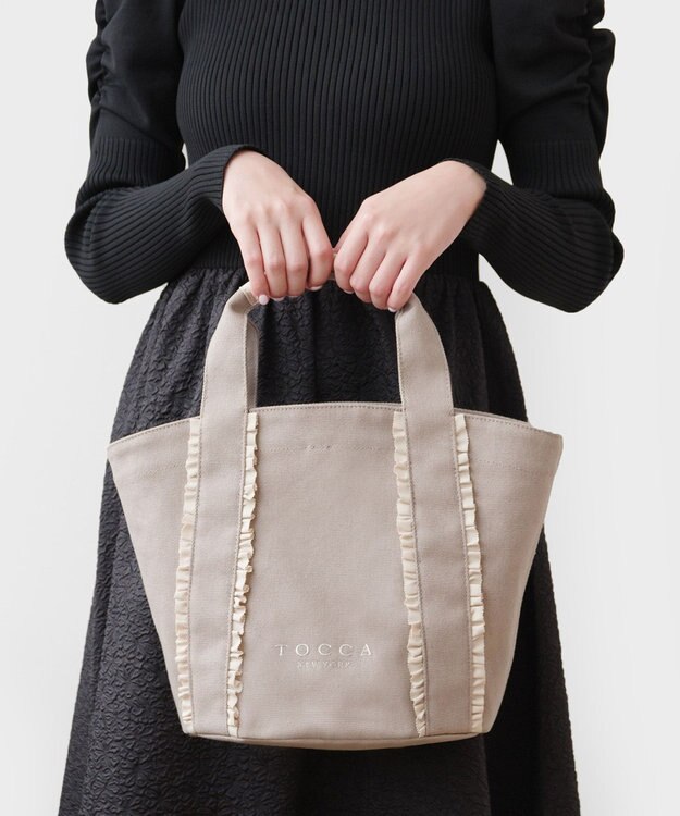 TOCCA 【八木アリサさん着用】TRILL TRIM CANVASTOTE キャンバストートバッグ ベージュ系