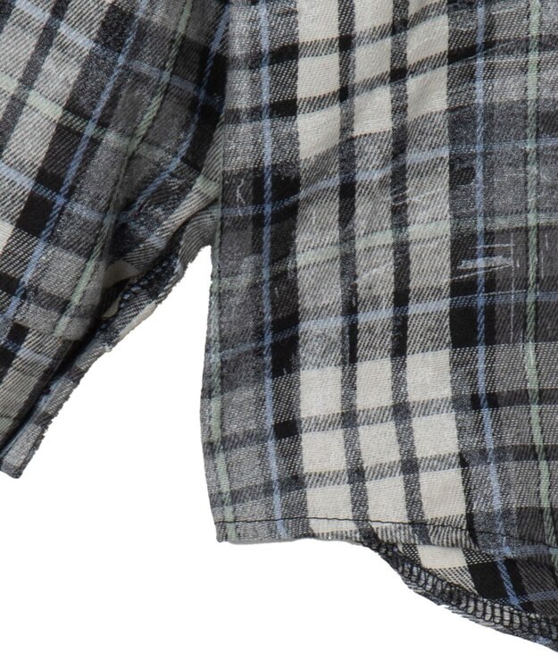 WEGO オーバーサイズチェックネルシャツ ネイビー