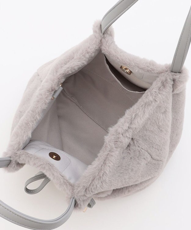 ANY SIS 【2WAY】フェイクファーリボン バッグ ライトグレー