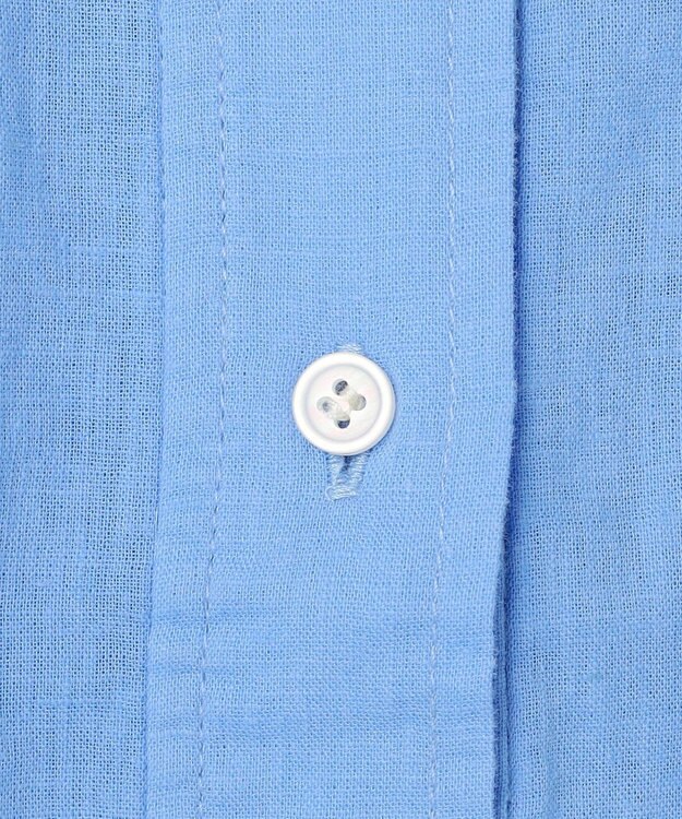 ANY ヨーロピアンリネンハーフスリーブシャツ ブルー