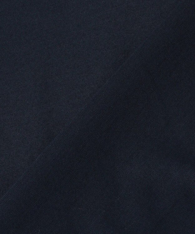 BEIGE， TORENIA / レザーポケットコットンクルーネックTシャツ Navy×Camel