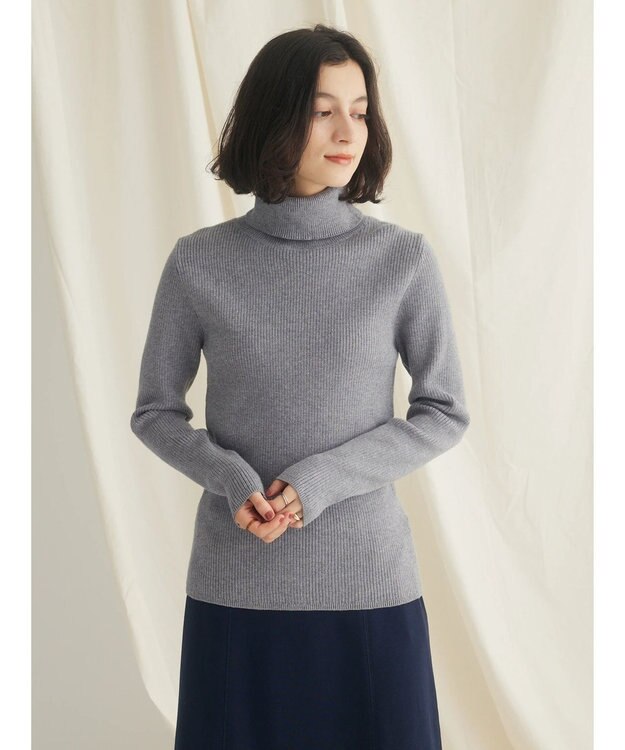 CRAFT STANDARD BOUTIQUE リブタートルネックニットプルオーバー Gray Mixture