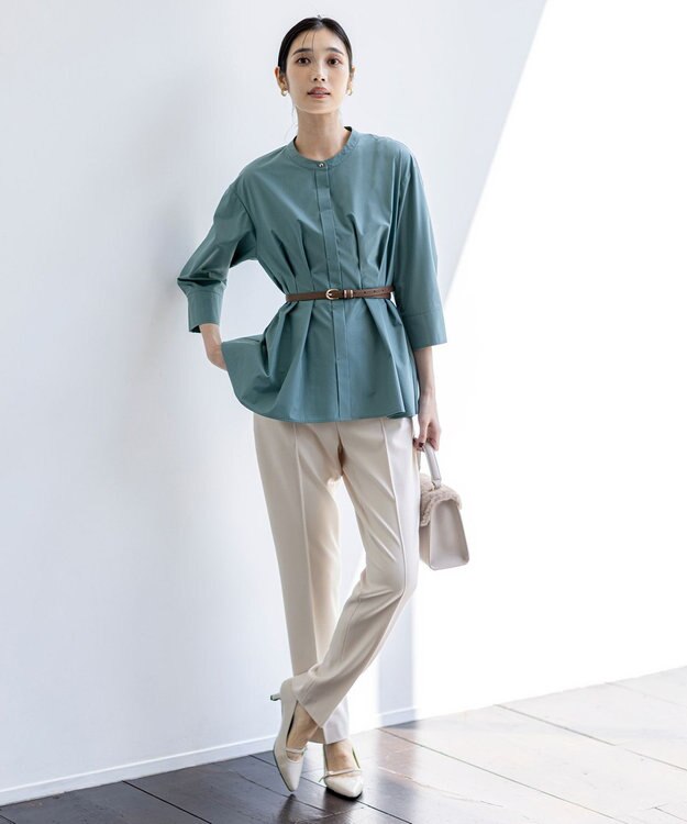 ANY SIS S ビューティサーモ2WAYストレッチ テーパードパンツ アイボリー