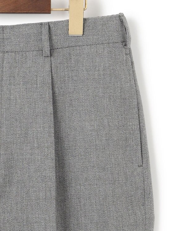 J.PRESS MEN 【J.PRESS ORIGINALS】Magic Cuba Wool Cotton Hopsack Spindle Piped stem１tuck / Made in Japan ライトグレー系